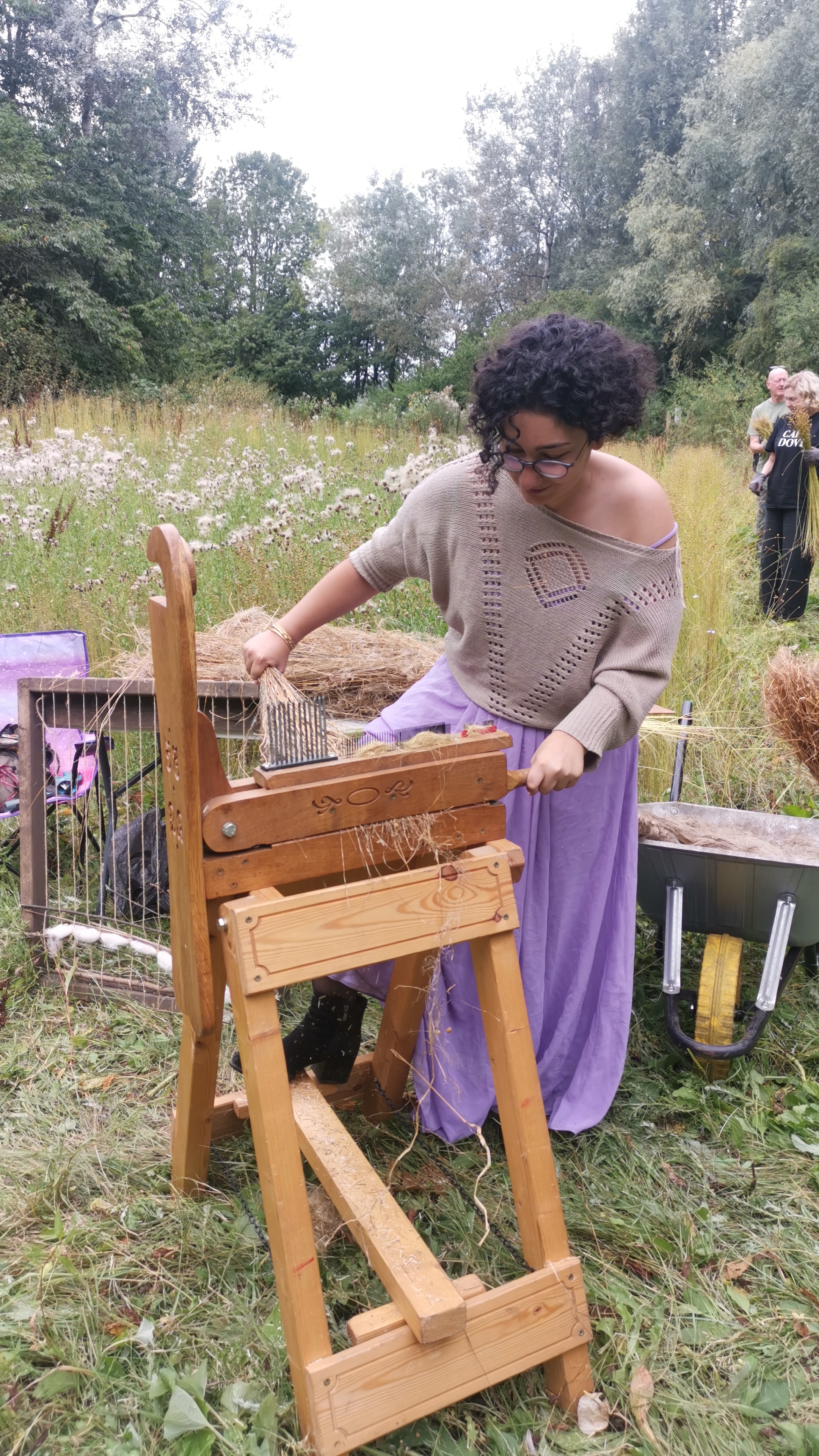 Flax Processing Workshop: Breaking, Scutching & Hackling