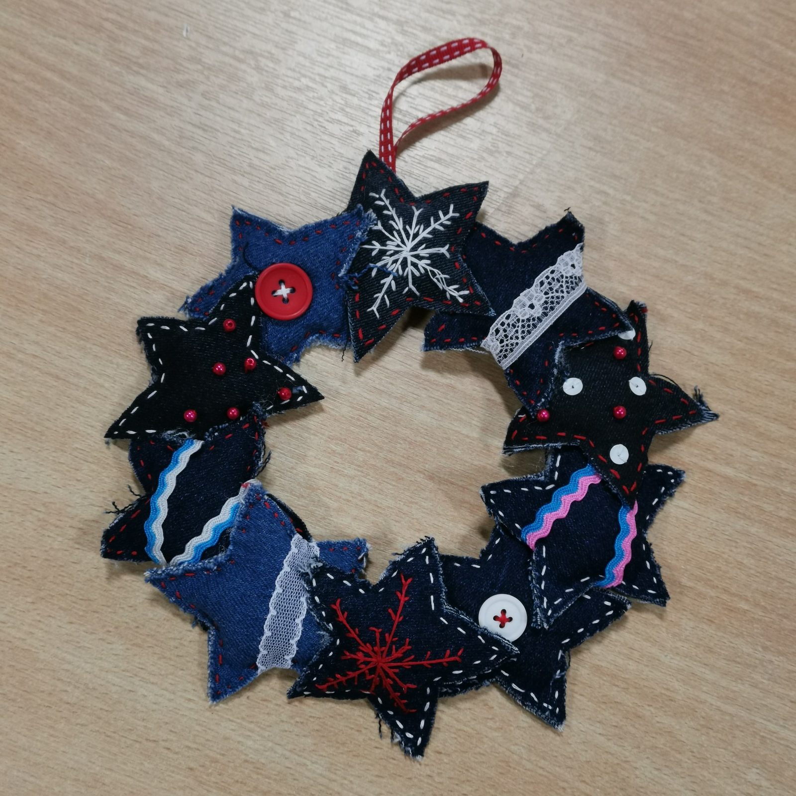 Denim Star Christmas Wreath